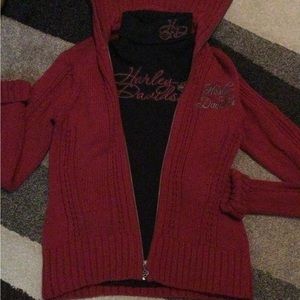 Harley Davidson Sweater Turtleneck Monogrammed Logo